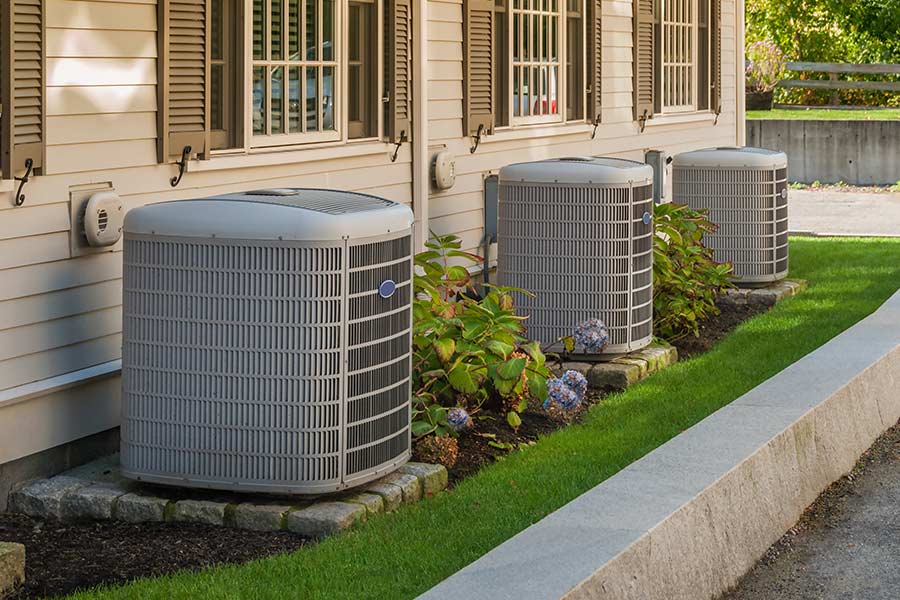 Three outdoor AC units