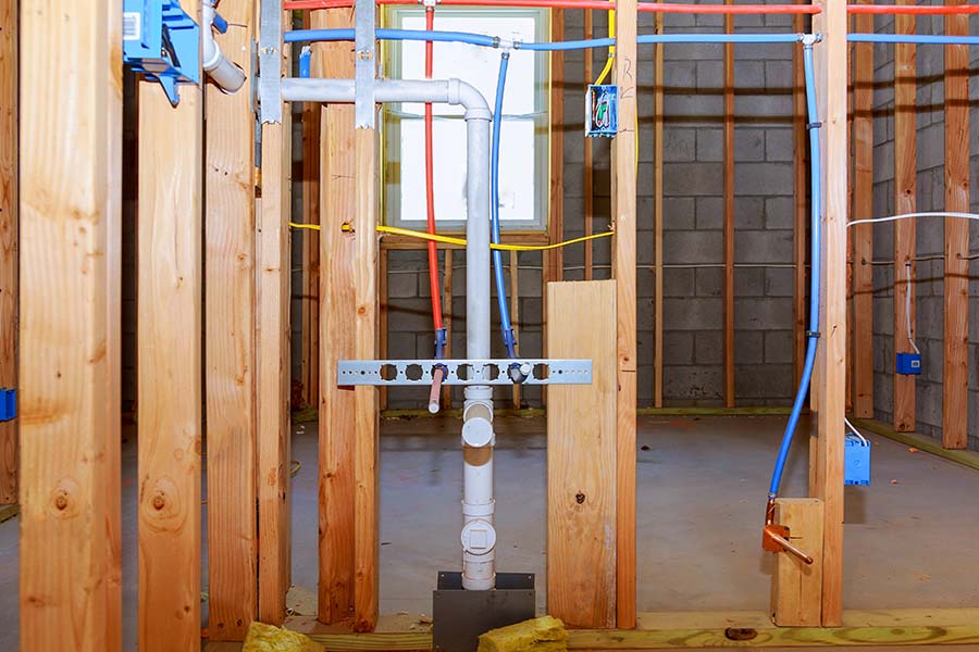 Installing soft/hard water lines in new build